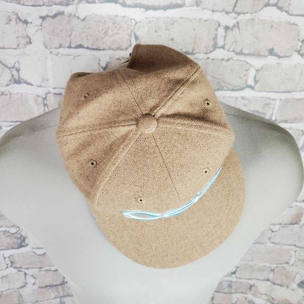 Vintage Candy Grind Logo Wool Snapback Hat Tan  Blue - Picture 4 of 10